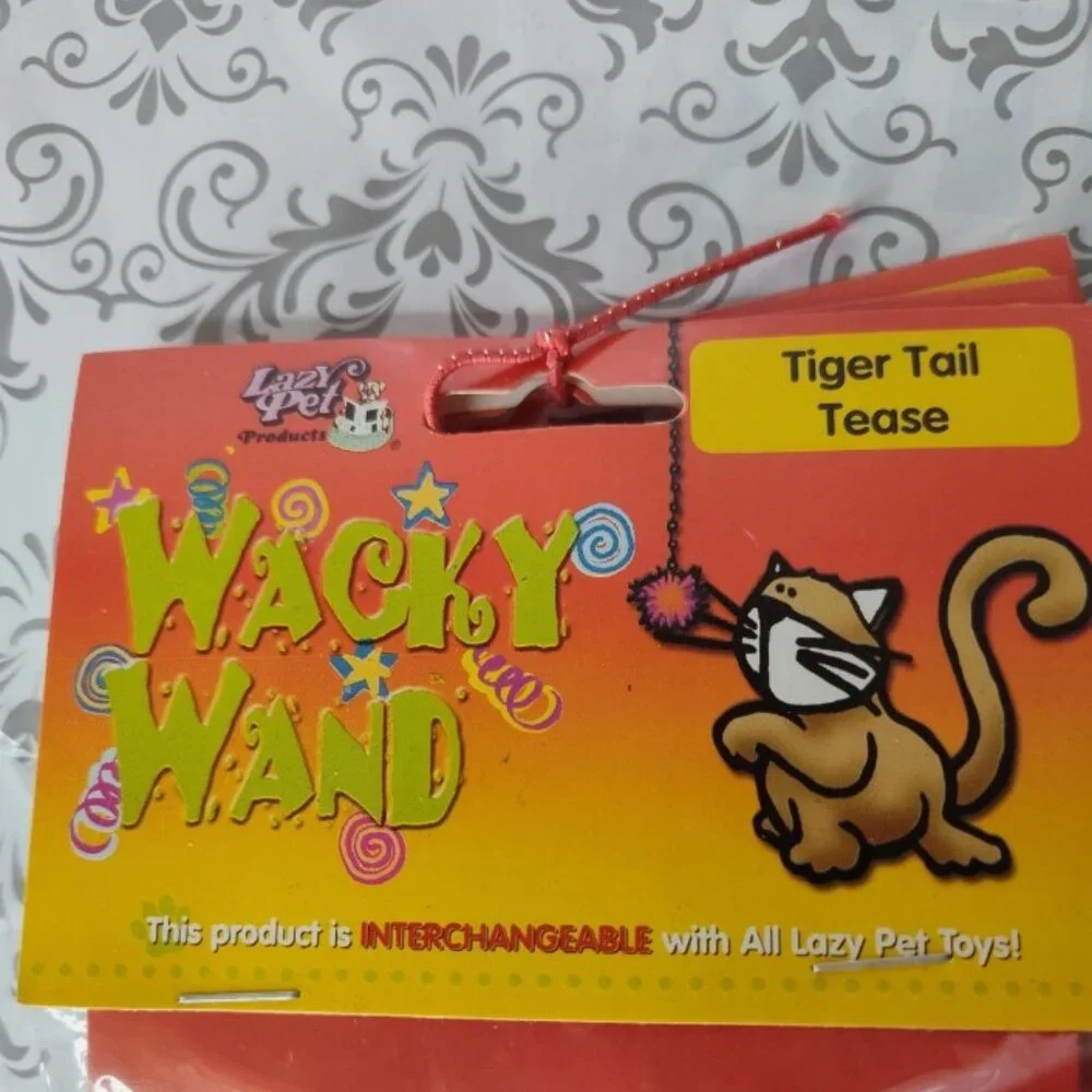 Lot of 3 Lazy Pet Interactive Tail Tease Cat Toy Orange, Purple, & Yellow C16